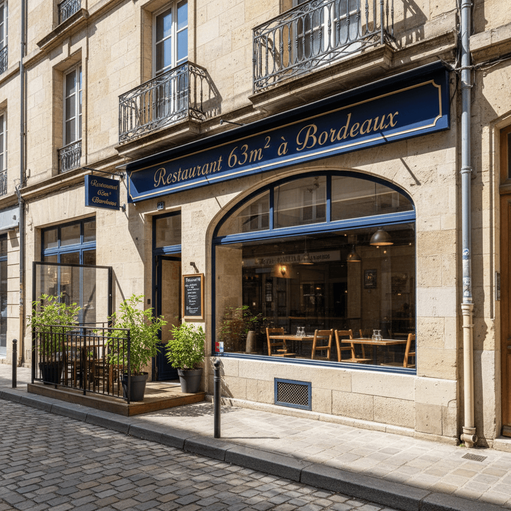 Restaurant 63m² à Bordeaux : terrasse - licence IV