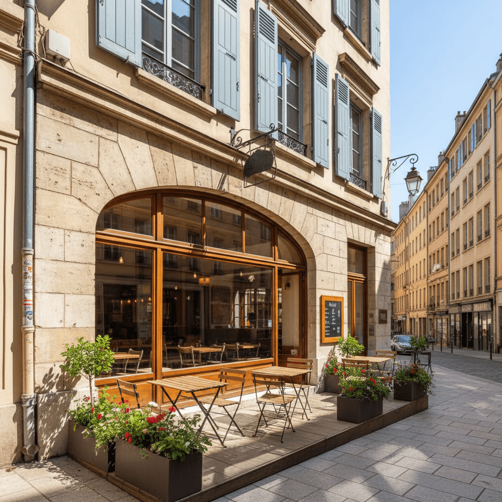 Restaurant 32m² à Lyon : terrasse - extraction