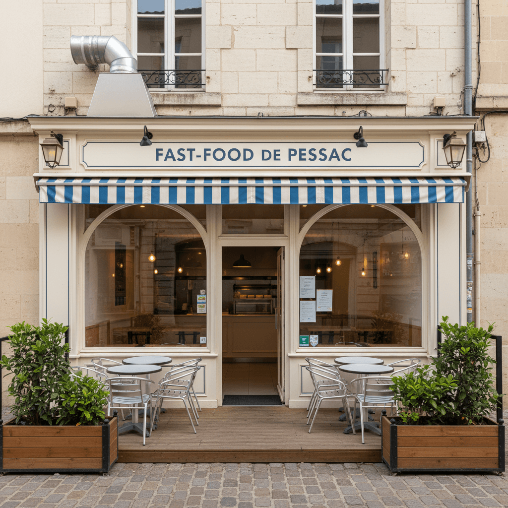 Fast-food 19m² à Pessac : terrasse - extraction