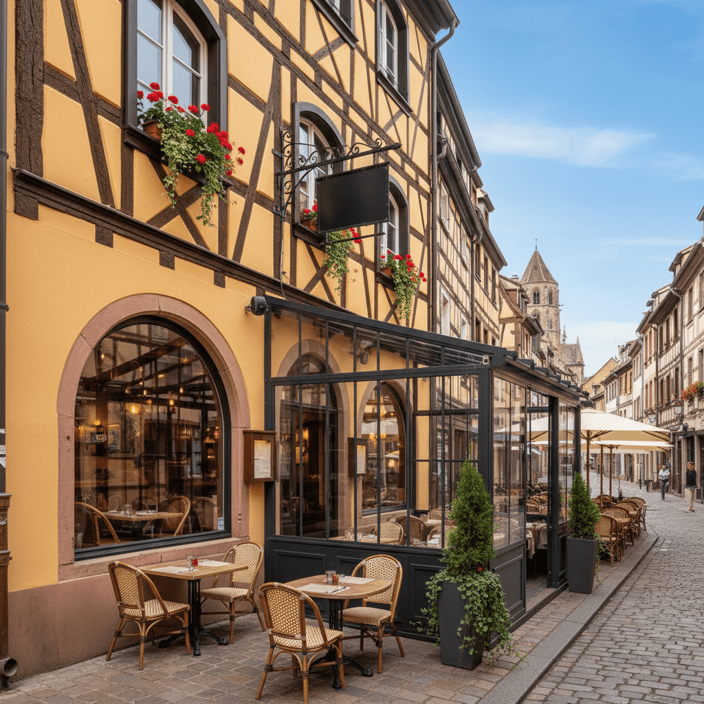 Restaurant 55m² à Strasbourg : terrasse - extraction