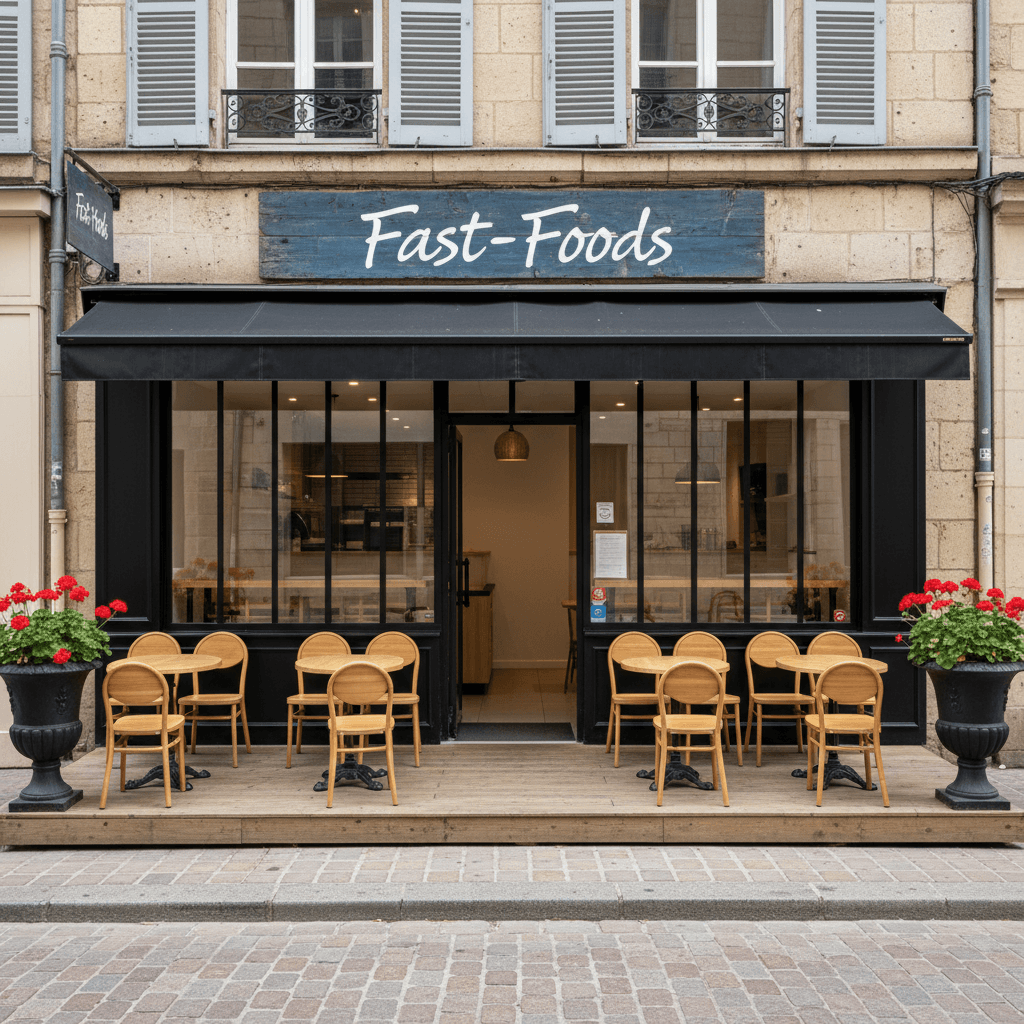 Fast-food 45m² à Nantes : terrasse - licence IV