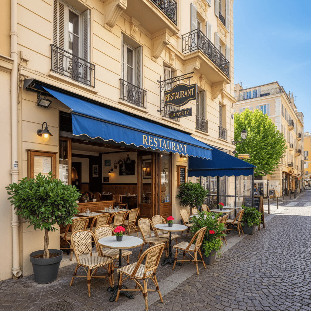Restaurant à Nice : terrasse - licence IV