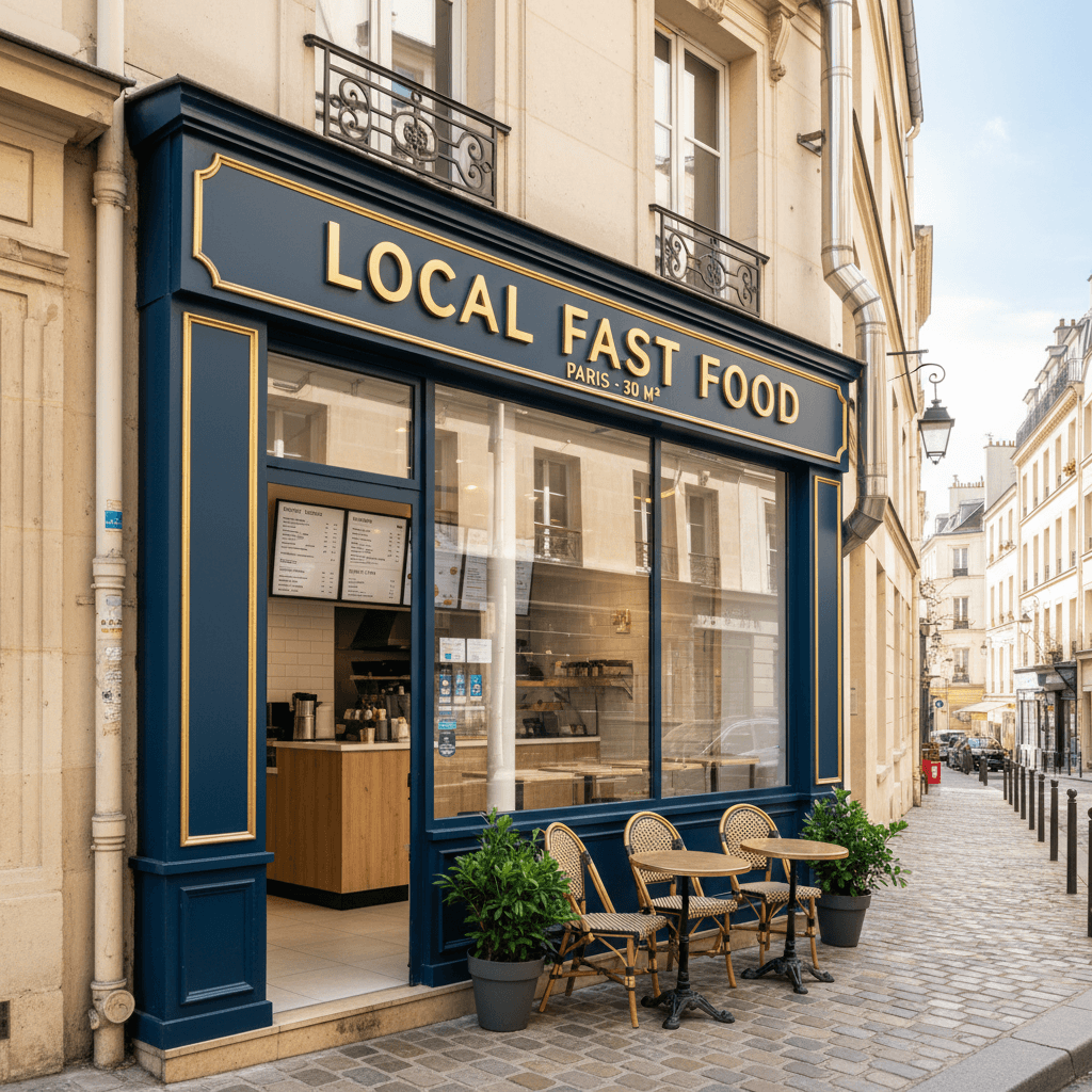 Local Fast Food à Paris - 30 m² avec Conduit de Cheminée