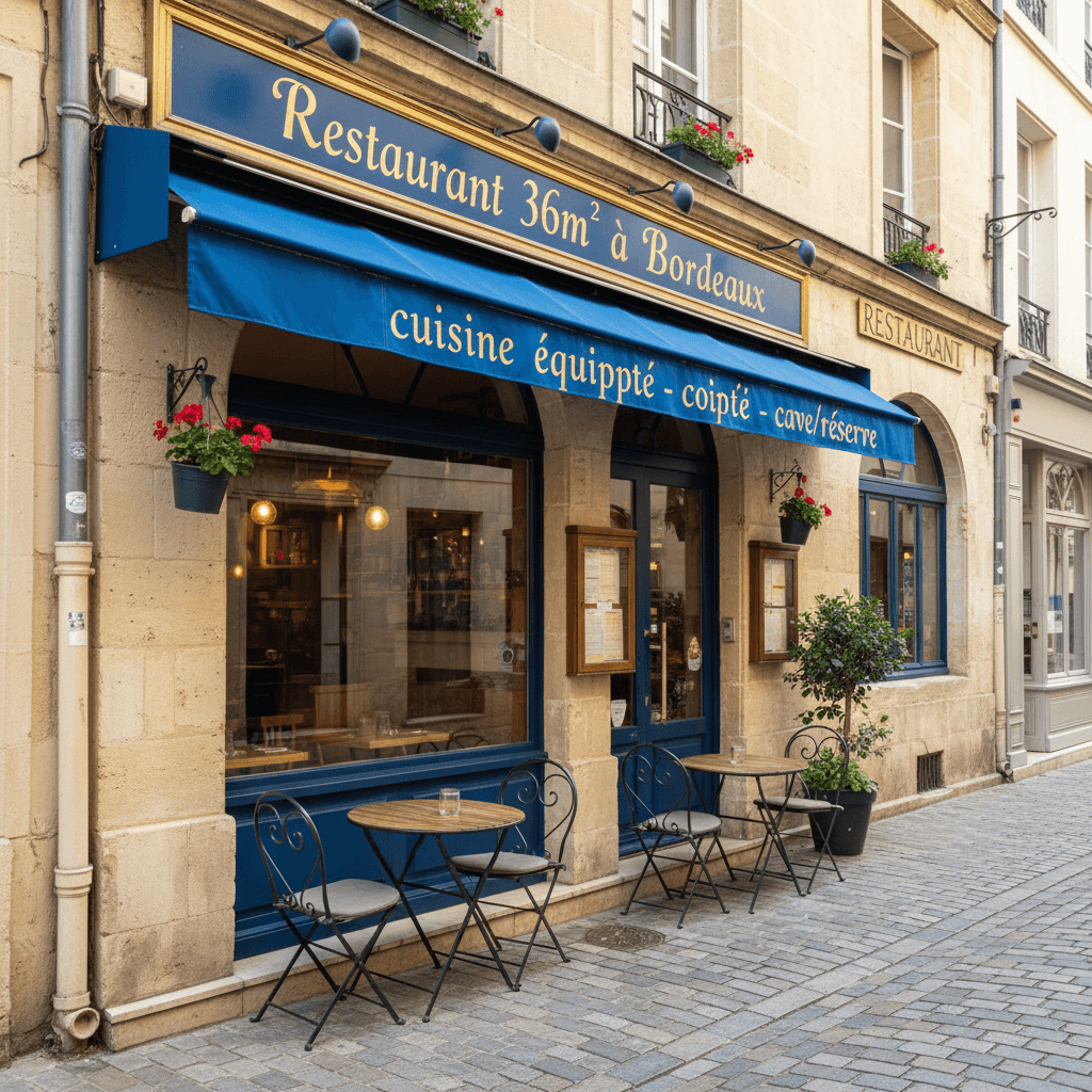 Restaurant 36m² à Bordeaux : cuisine équipée - cave/réserve