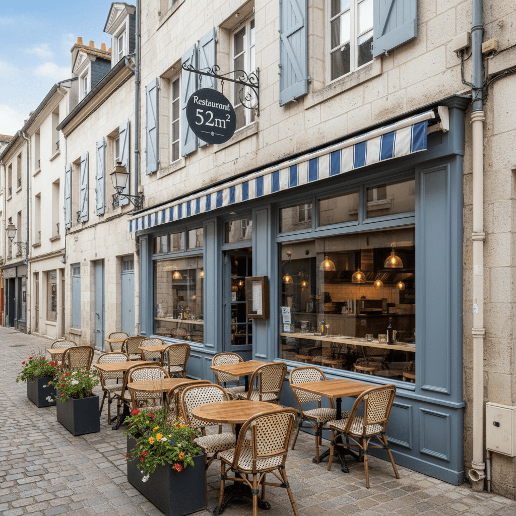 Restaurant 52m² à La Rochelle : terrasse - extraction
