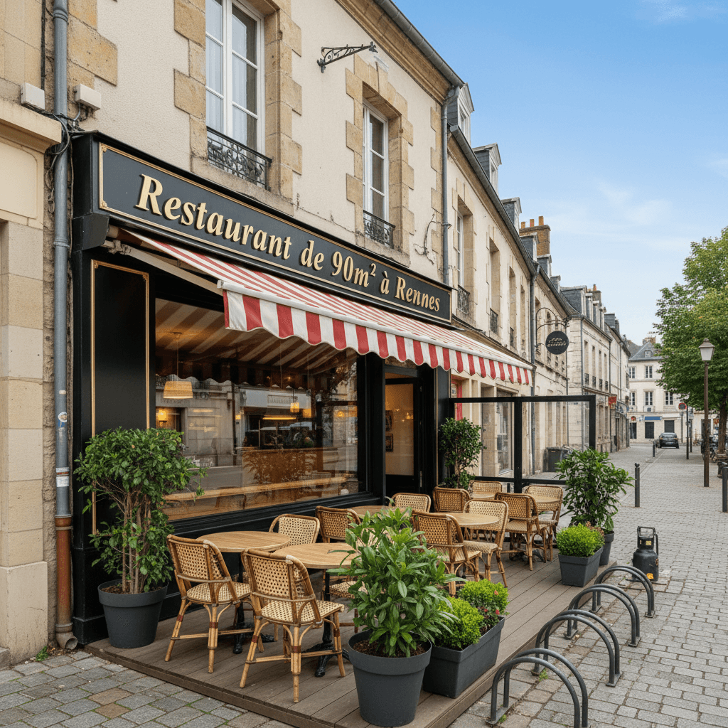 Restaurant 90m² à Rennes : terrasse - licence IV