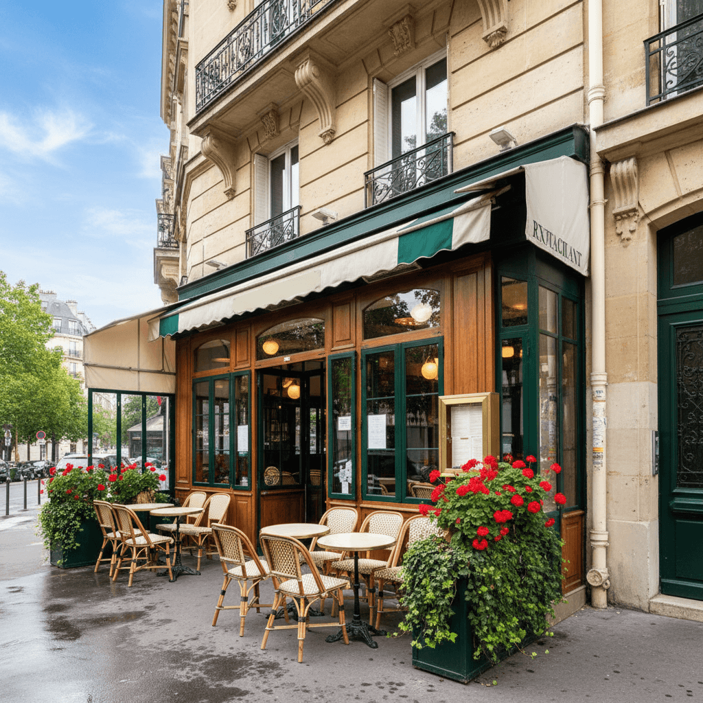 Restaurant 25 couverts à Paris : terrasse - extraction