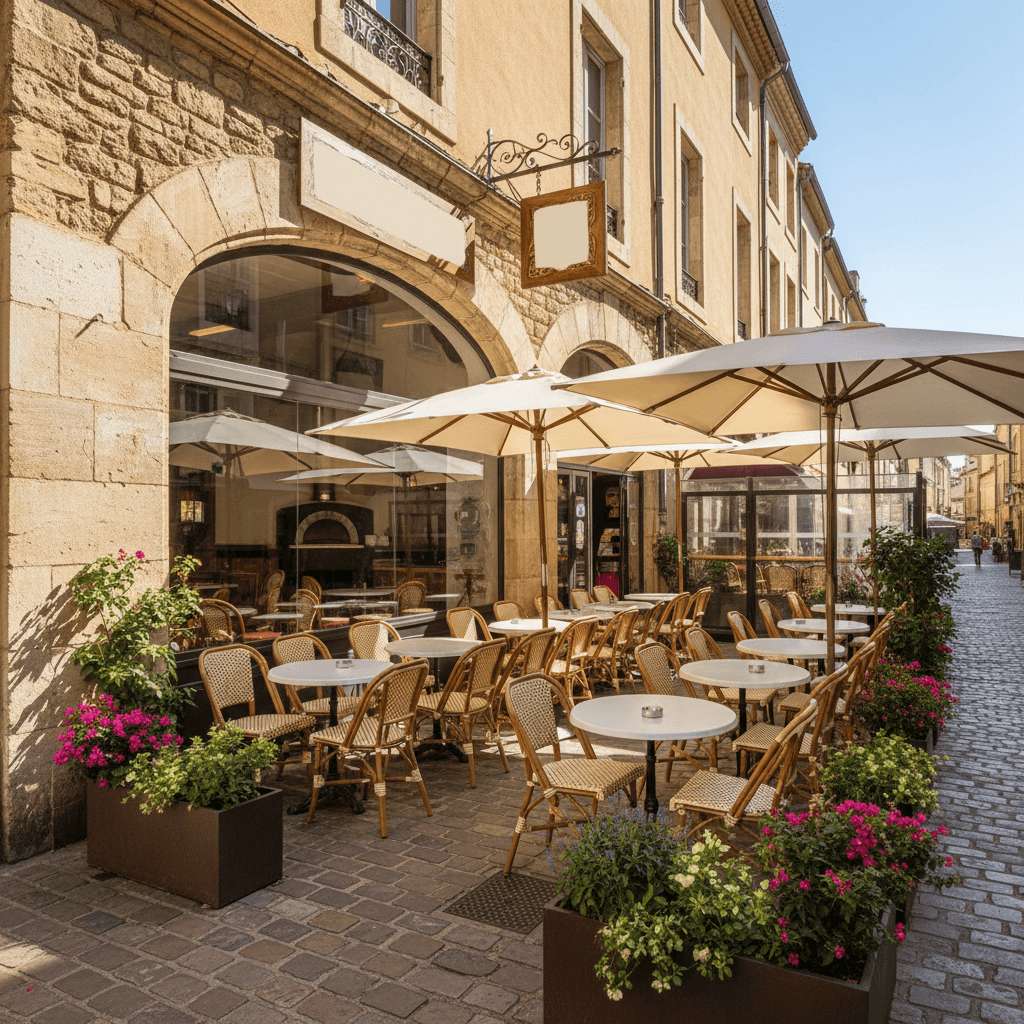 Restaurant 90m² à Montpellier : terrasse - licence IV