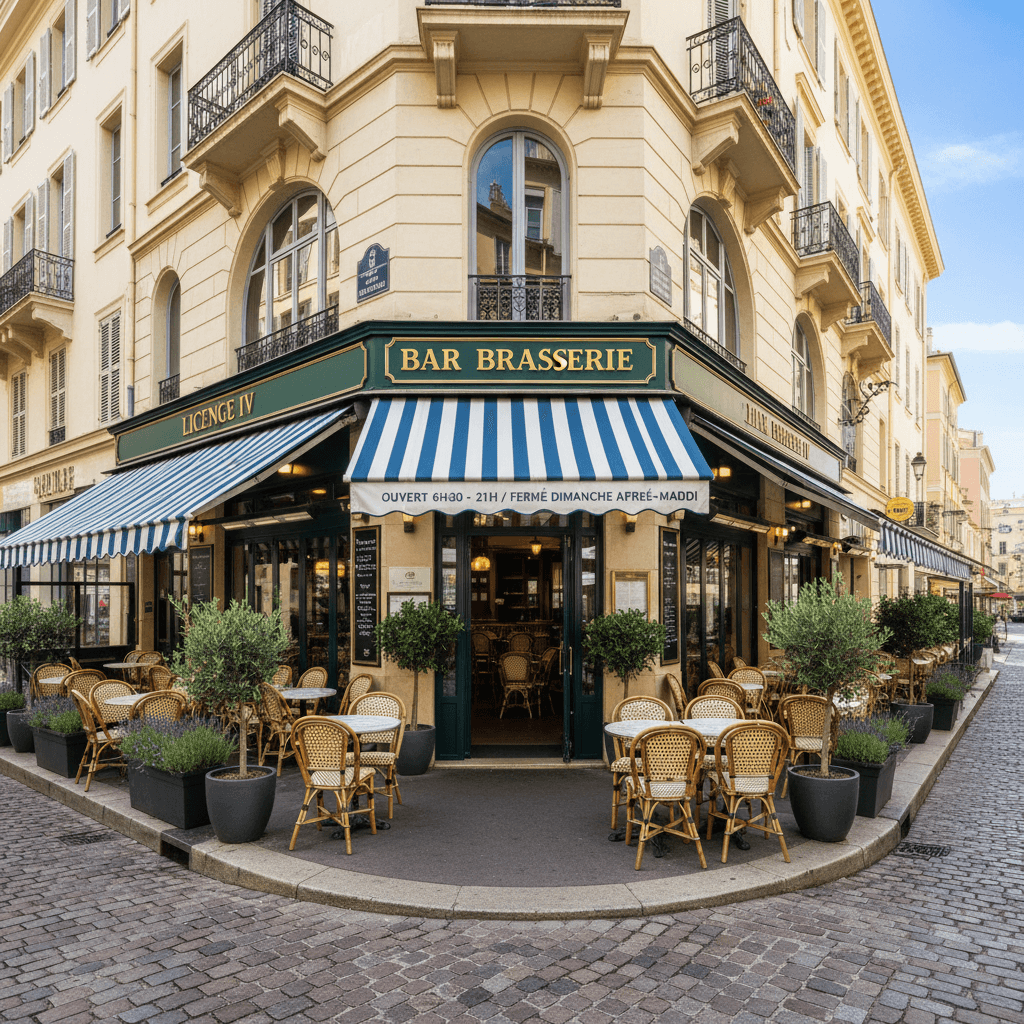 Bar-brasserie à Nice : terrasse - licence IV