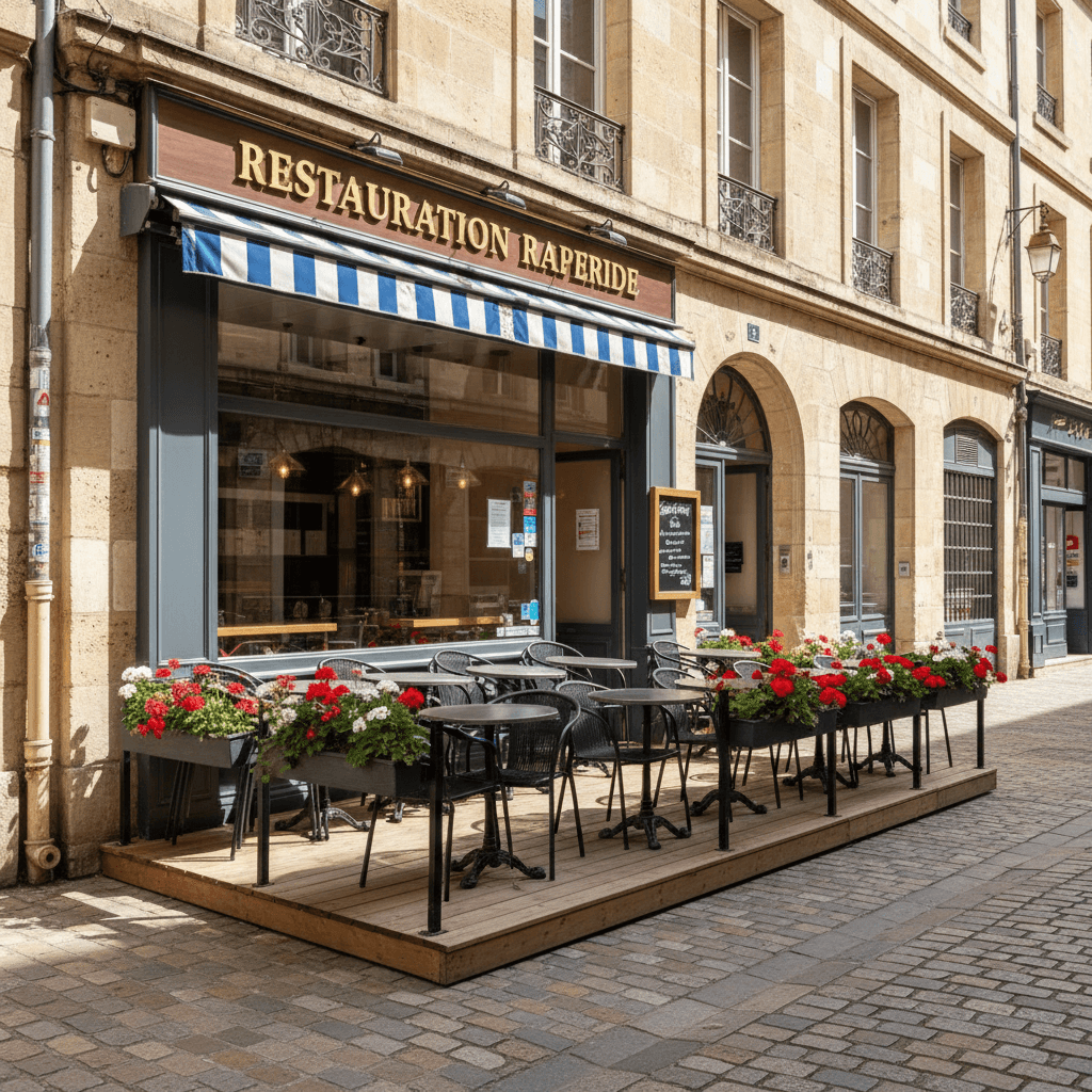 Fast-food 200m² à Bordeaux : terrasse