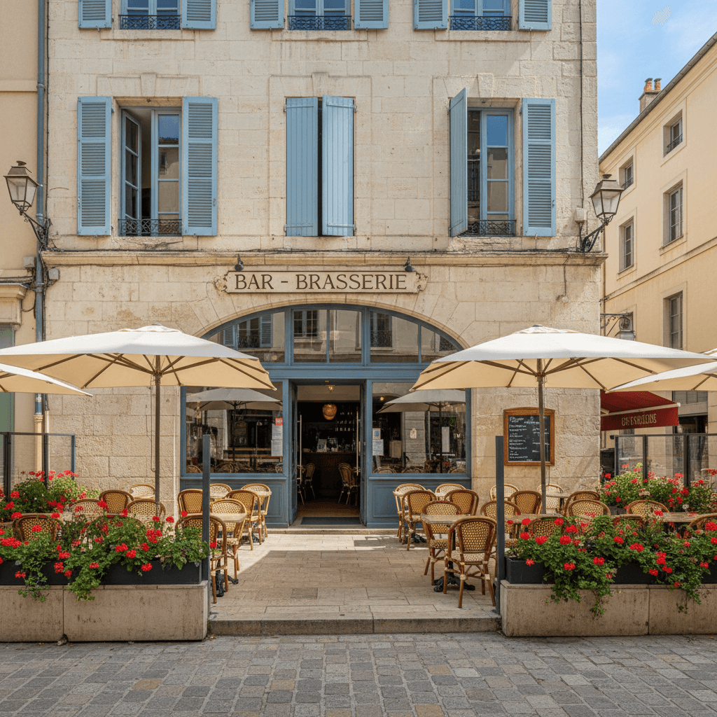 Bar-brasserie 72m² à Montpellier : terrasse - licence IV