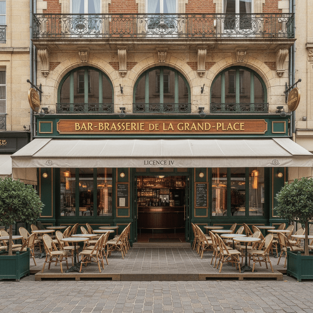 Bar-brasserie 120m² à Arras : terrasse - licence IV