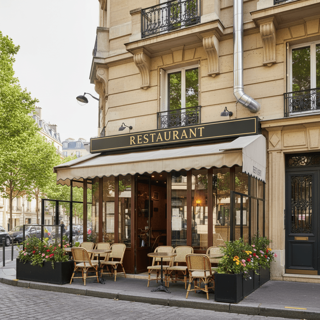 Restaurant 20 couverts à Paris : terrasse - extraction