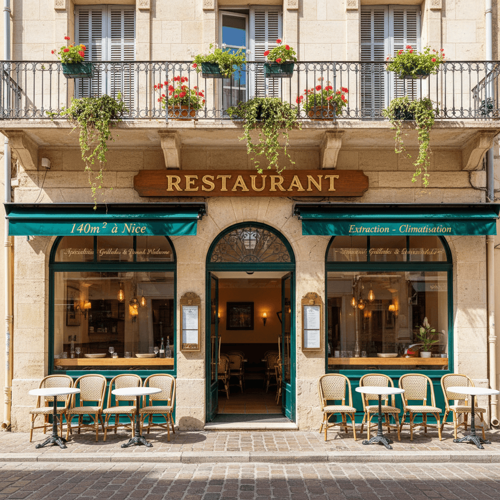 Restaurant 140m² à Nice : extraction - climatisation