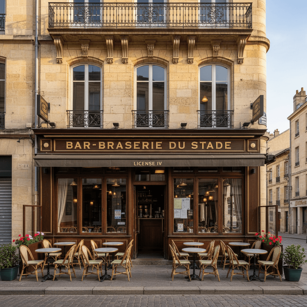 Bar-brasserie 46m² à Bordeaux : terrasse - licence IV