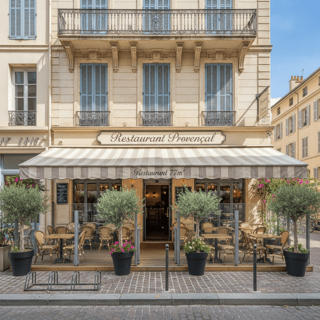 Restaurant 77m² à Nice : terrasse - licence IV