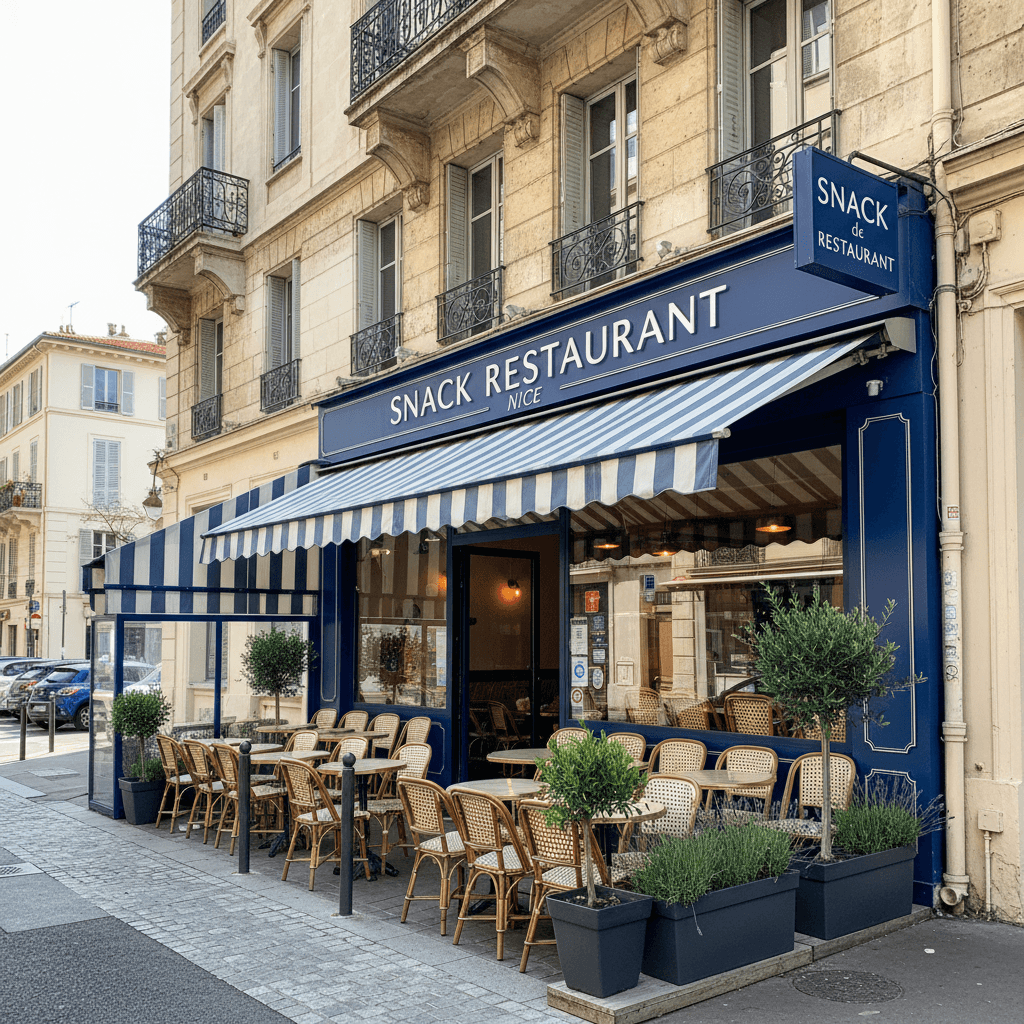 Fast-food 80m² à Nice : terrasse - extraction