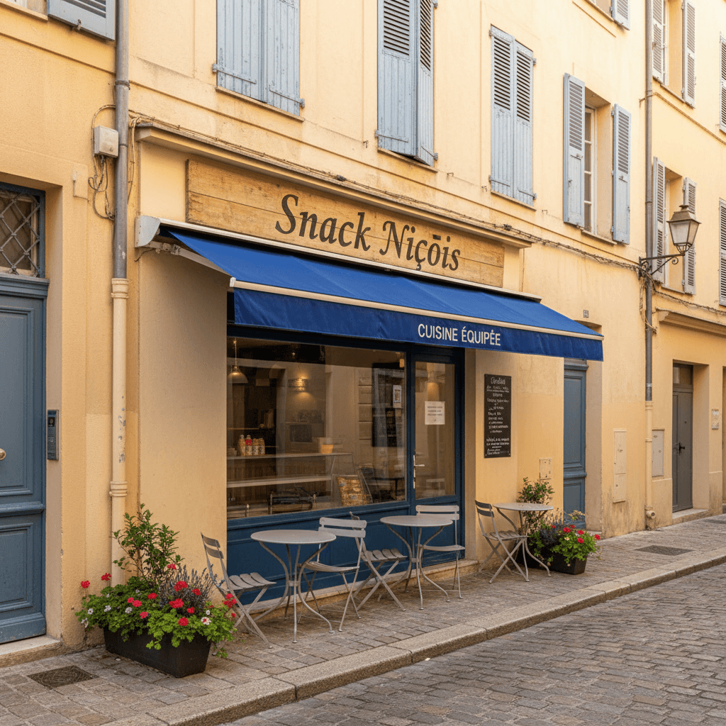 Snack 30m² à Nice : extraction - cuisine équipée