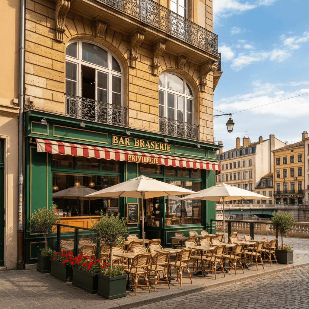 Bar-brasserie 94m² à Lyon : terrasse - cuisine équipée