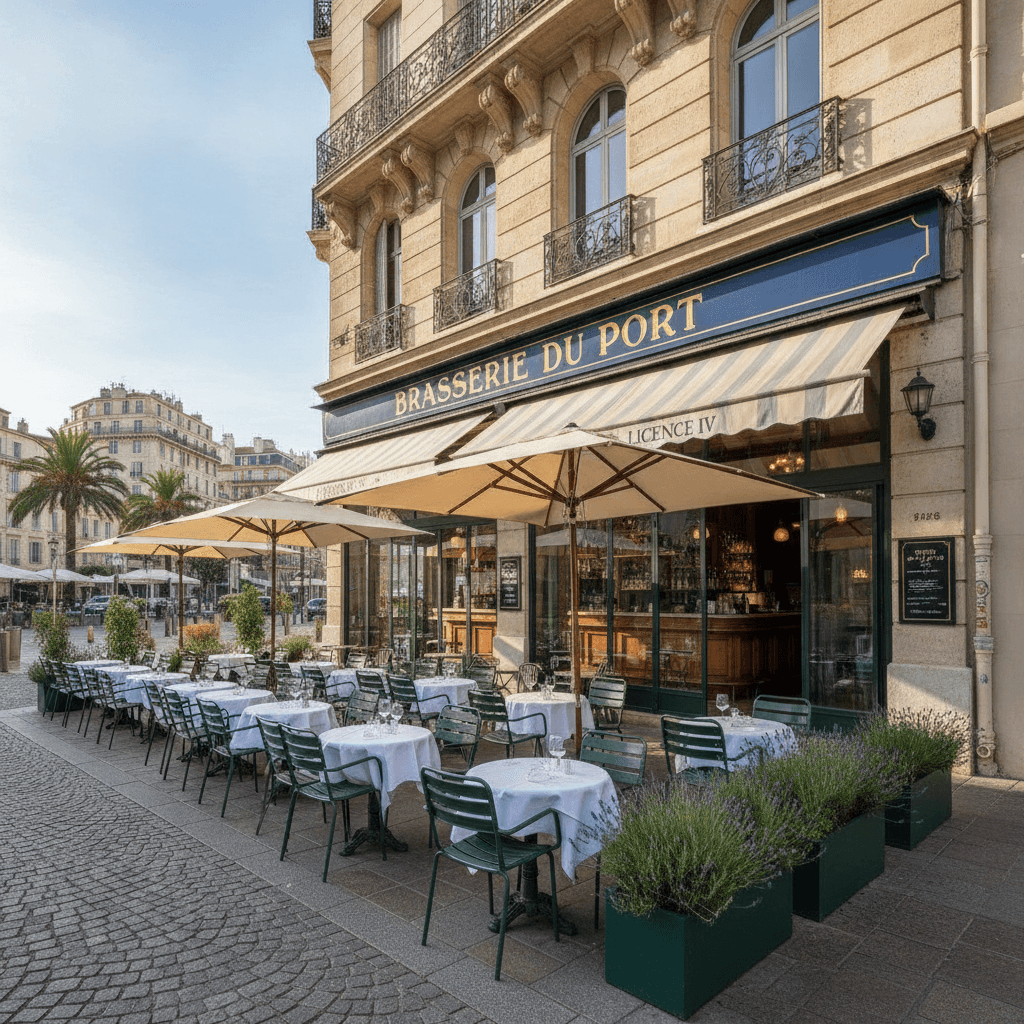 Bar-brasserie à Marseille : terrasse - licence IV