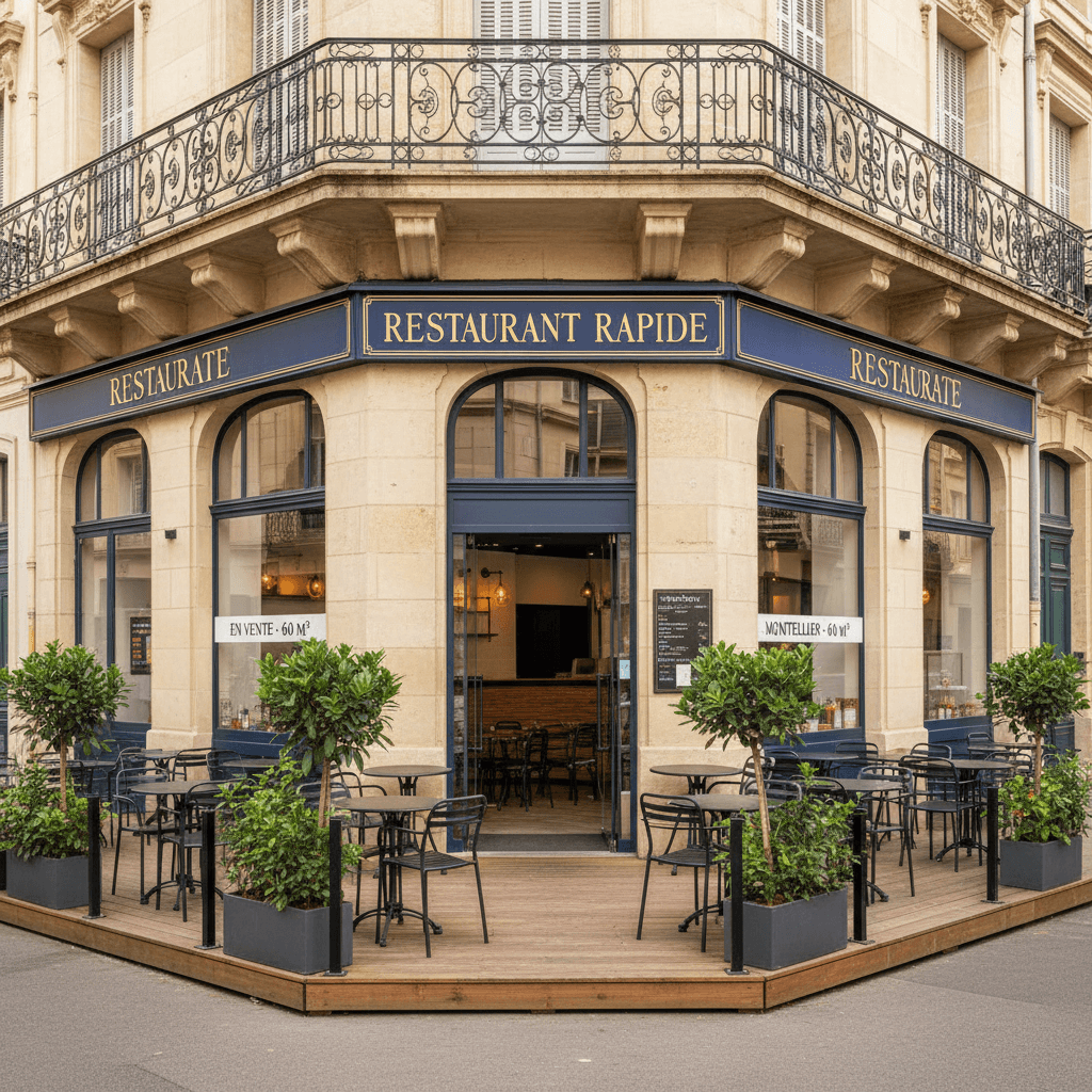 Fast-food 60m² à Montpellier : terrasse - licence IV
