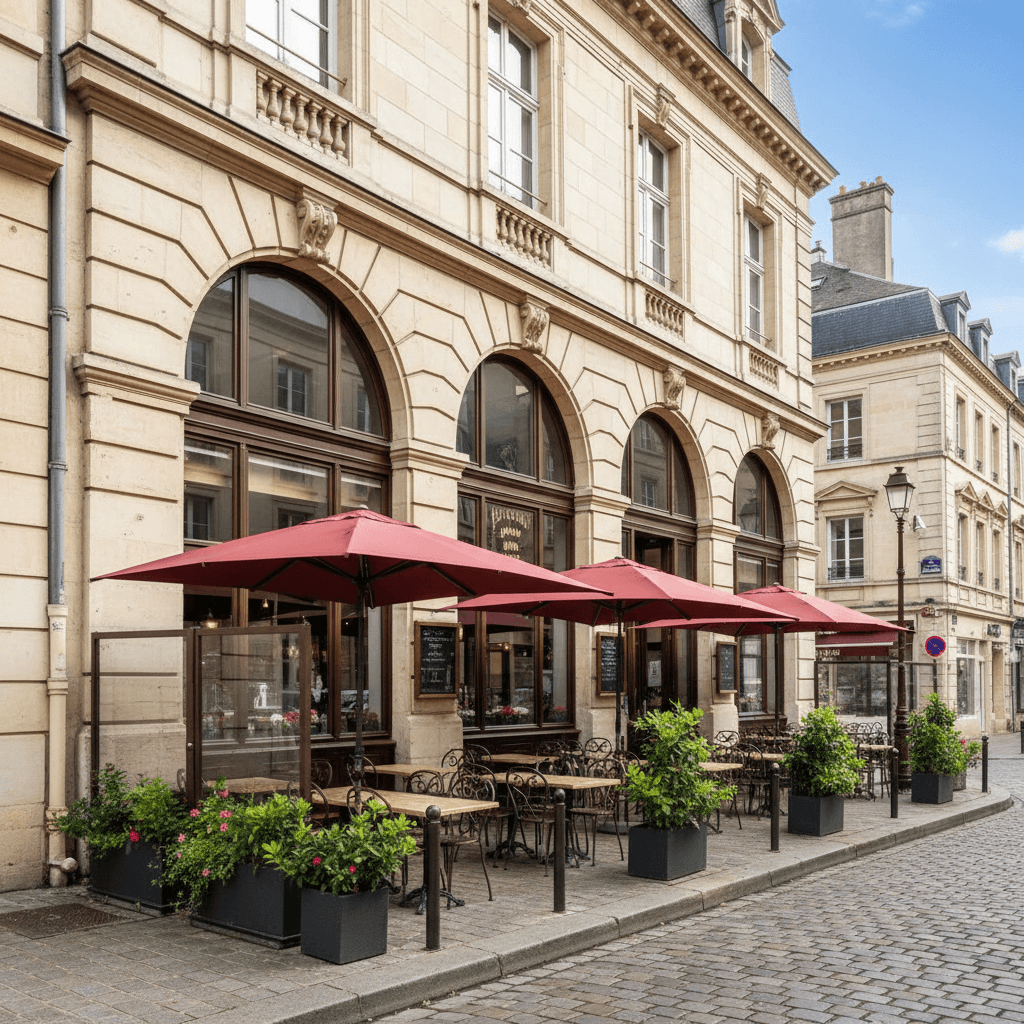 Restaurant 880m² à Reims : terrasse - licence IV