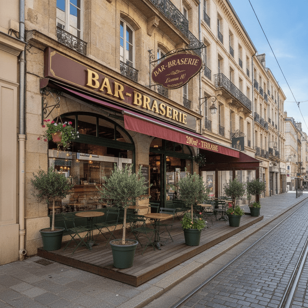 Bar-brasserie 200m² à Grenoble : terrasse - licence IV