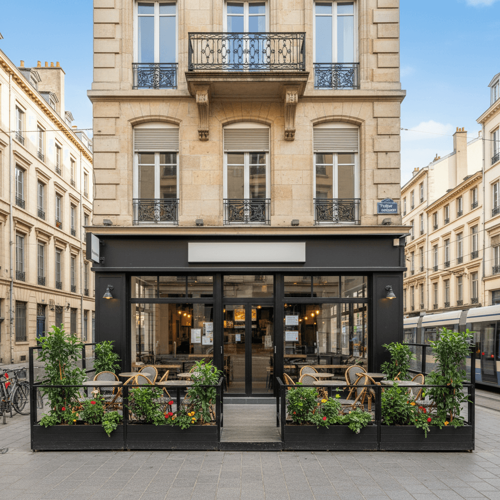 Fast-food 90m² à Lyon : terrasse - licence IV