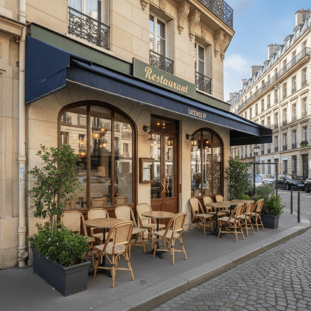 Restaurant 36 couverts à Paris : terrasse - licence IV