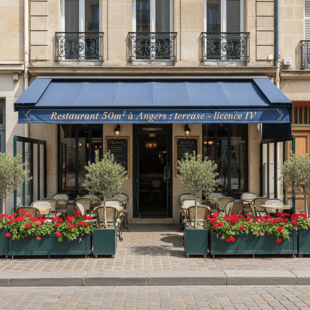 Restaurant 50m² à Angers : terrasse - licence IV