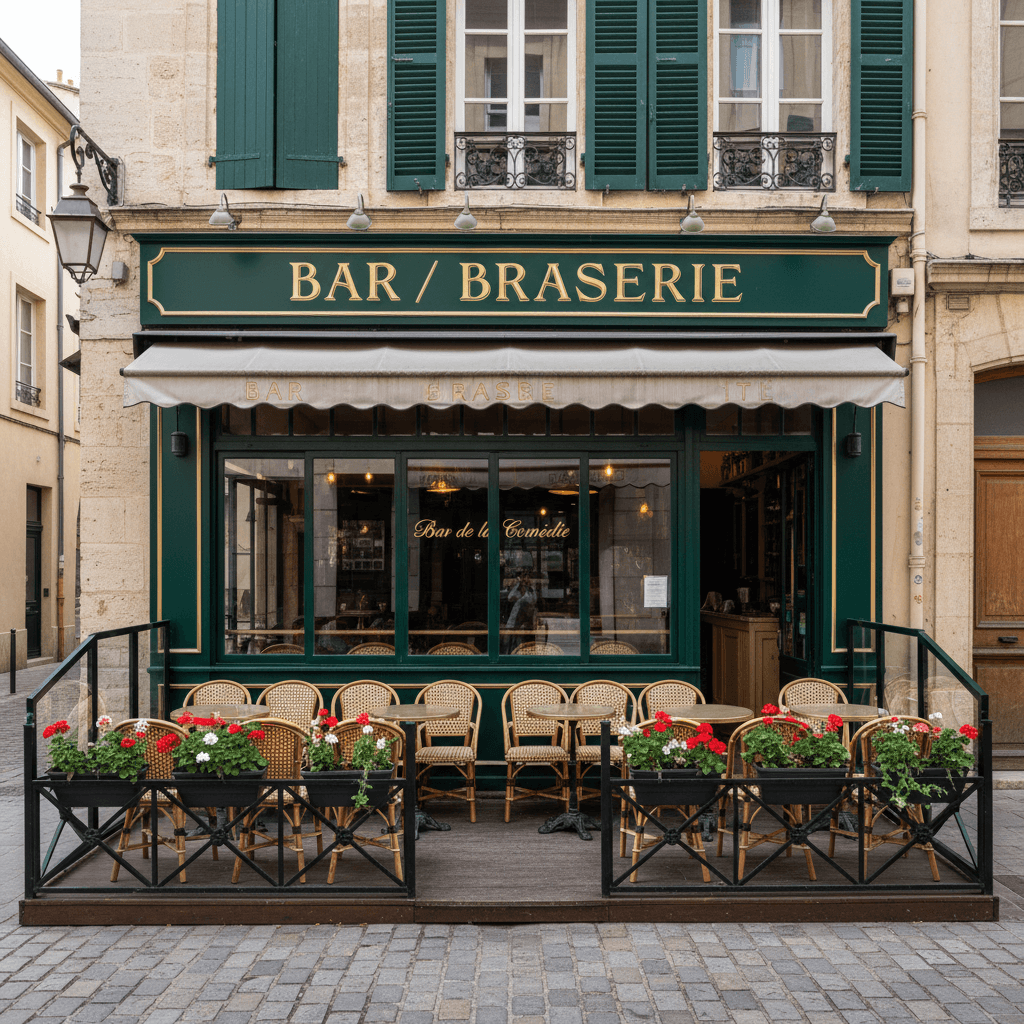 Bar-brasserie 150m² à Montpellier : terrasse - licence IV