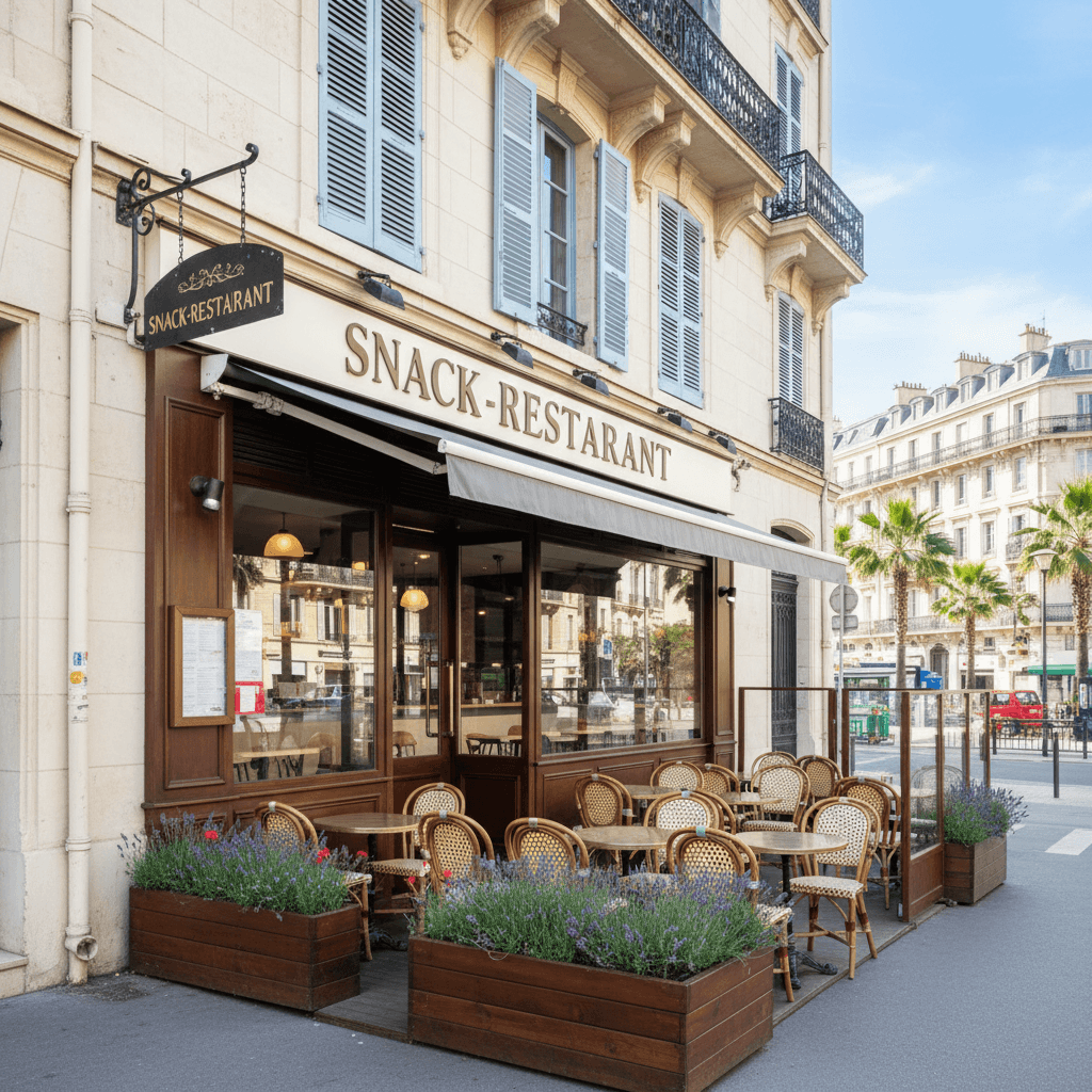 Fast-food 72m² à Marseille : terrasse - extraction