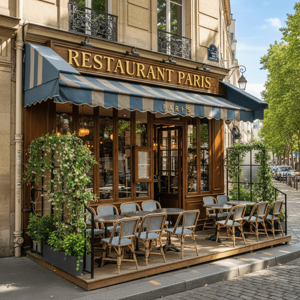 Restaurant 36 couverts à Paris : terrasse - licence IV