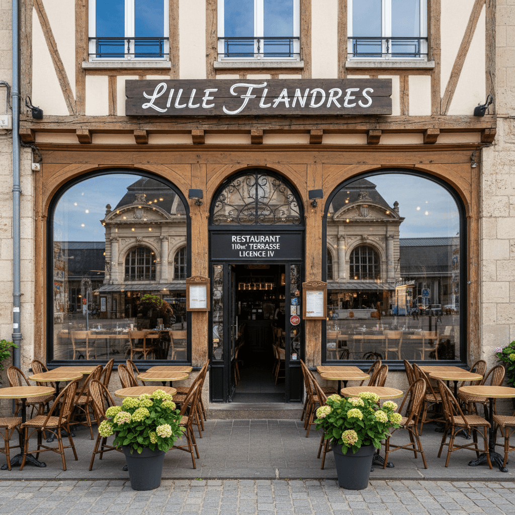 Restaurant 110m² à Lille : terrasse - licence IV