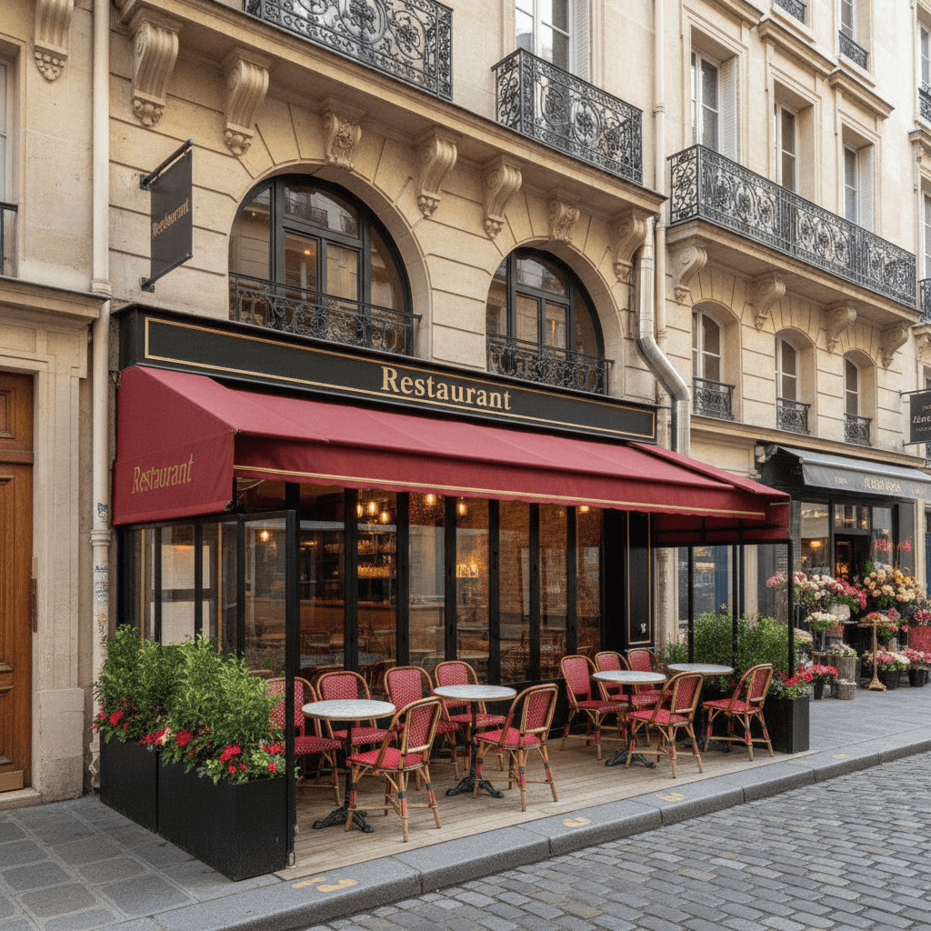 Restaurant 30 couverts à Paris : terrasse - extraction