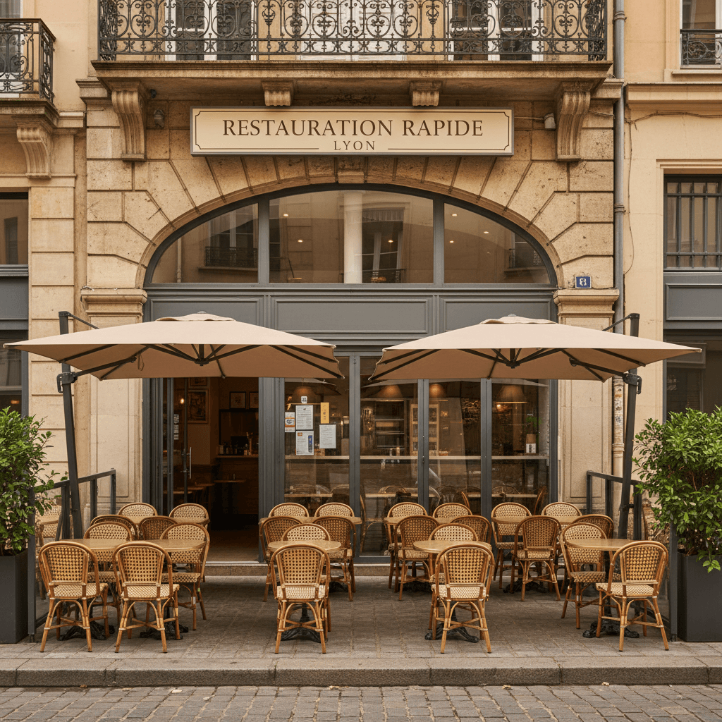 Fast-food 120m² à Lyon : terrasse - licence IV