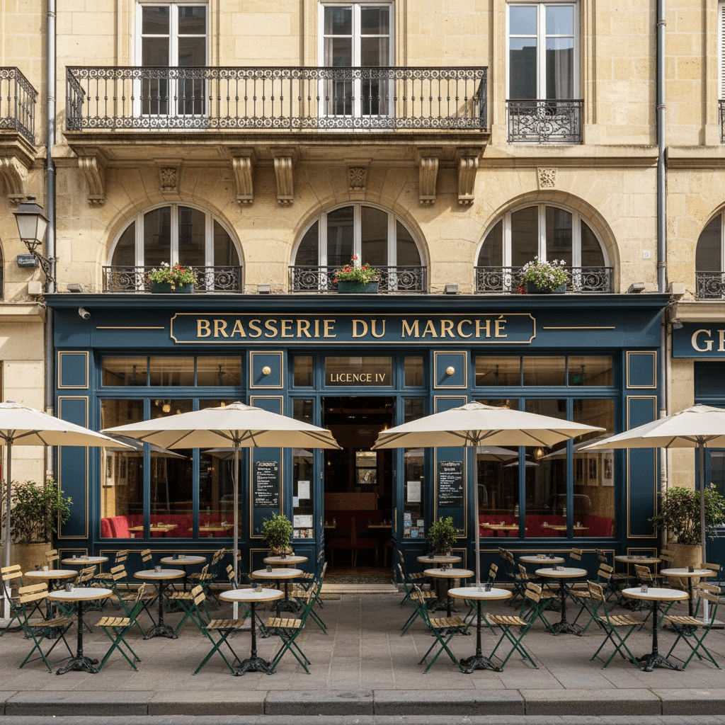 Bar-brasserie 178m² à Bordeaux : terrasse - licence IV
