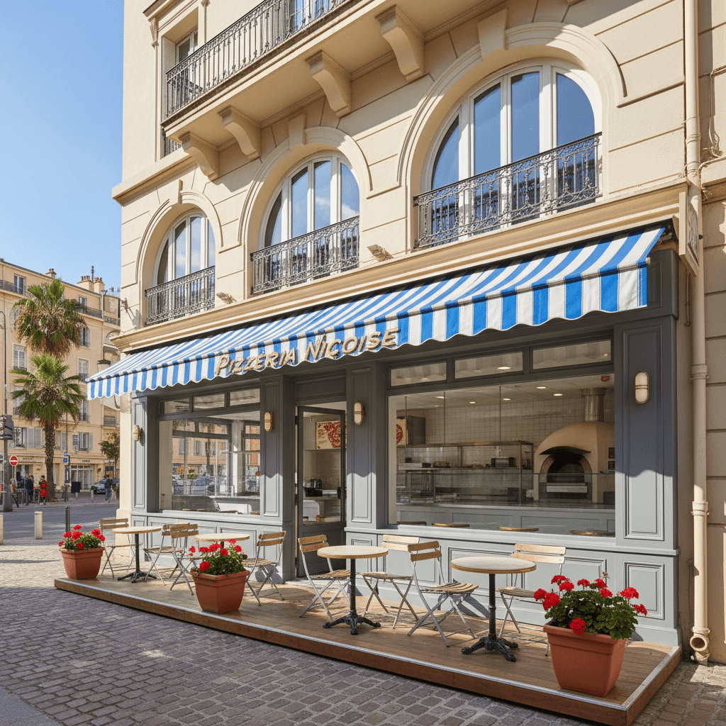 Fast-food 68m² à Nice : terrasse - extraction