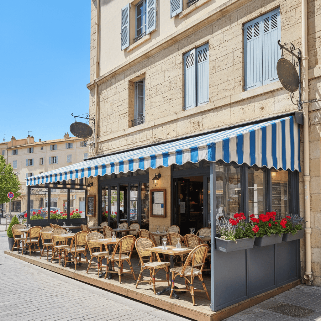 Restaurant 140m² à Marseille : terrasse - licence IV