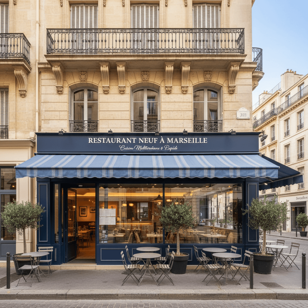 Restaurant 91m² à Marseille : terrasse - licence IV