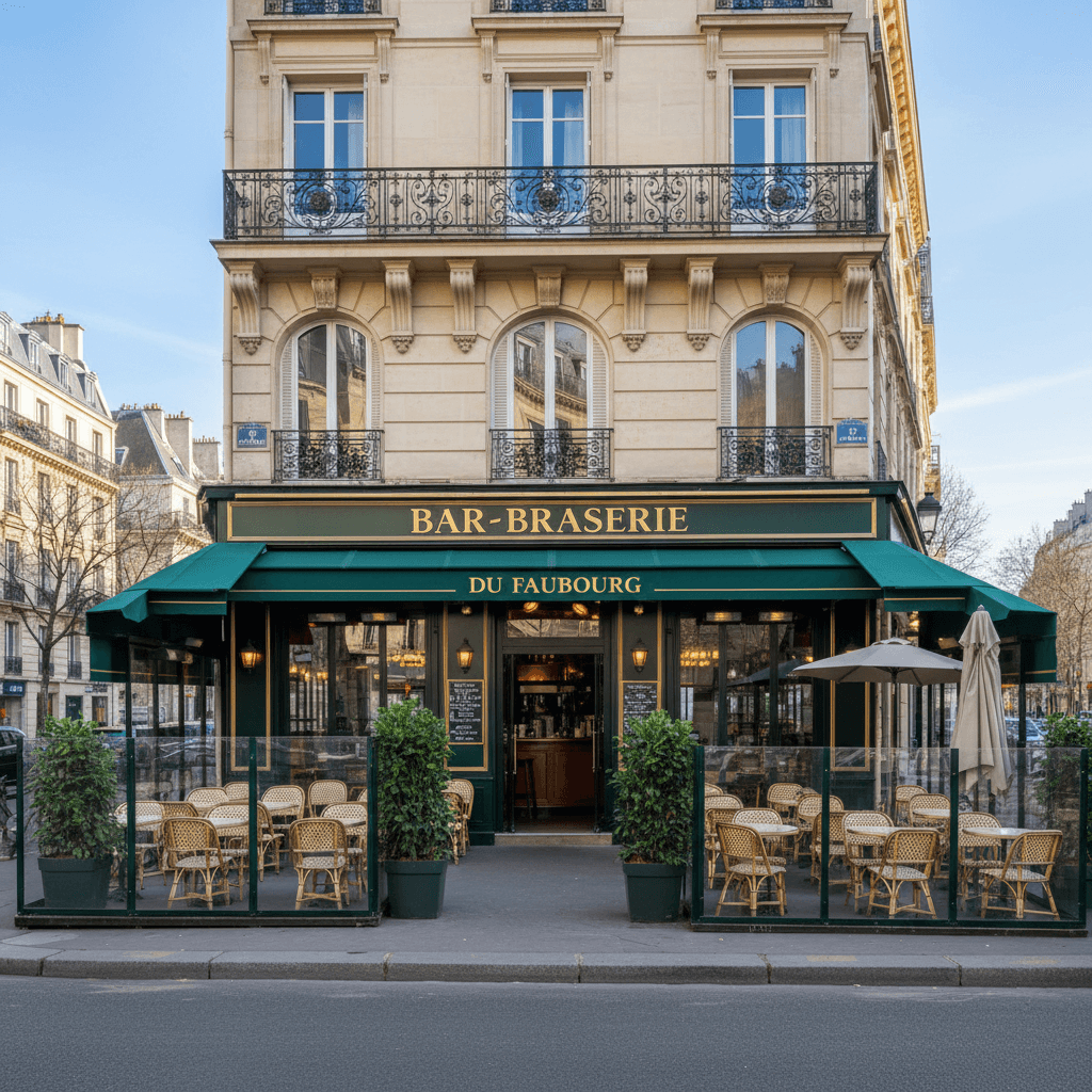 Bar-brasserie 60 couverts à Paris : terrasse - licence IV