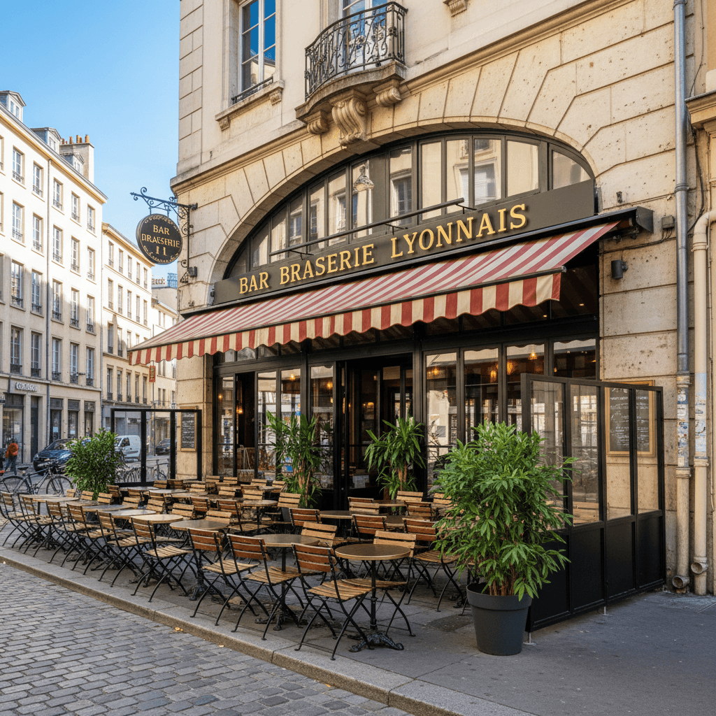 Bar-brasserie 15m² à Lyon : terrasse - licence IV