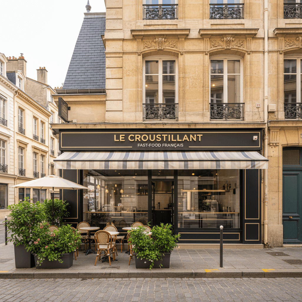 Fast-food à Lyon : terrasse - extraction