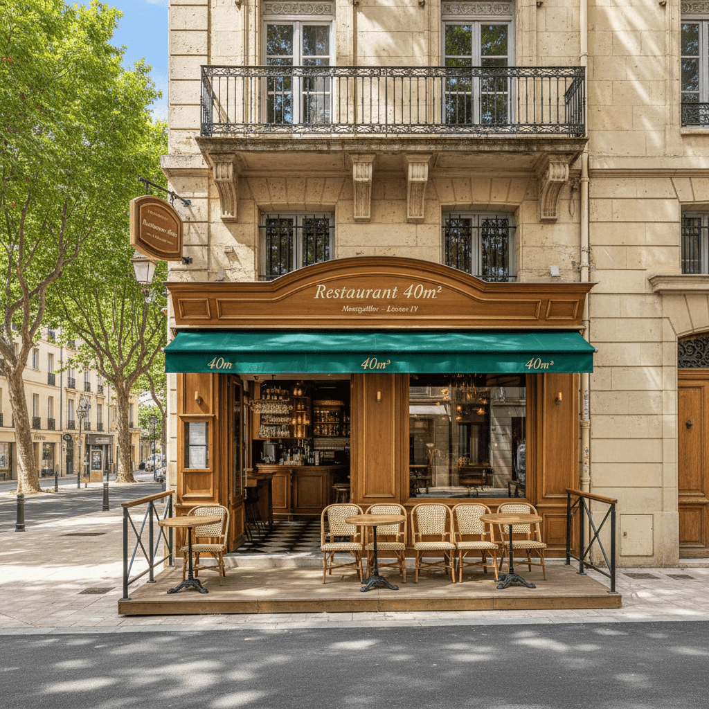 Restaurant 40m² à Montpellier : terrasse - licence IV
