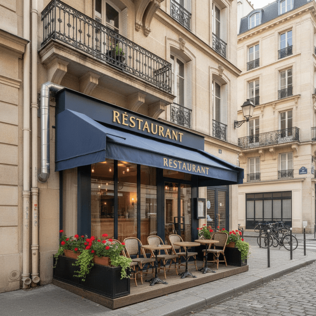 Restaurant 42 couverts à Paris : terrasse - extraction