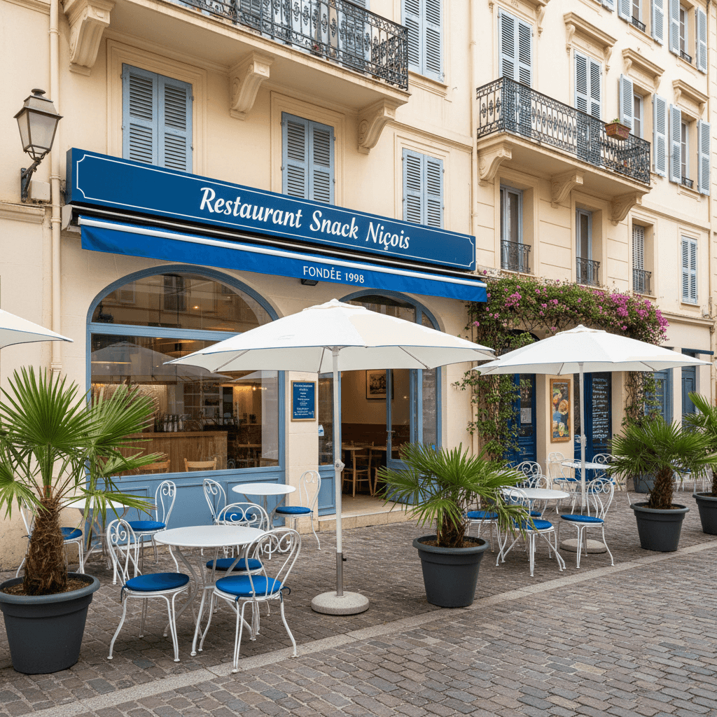 Fast-food 120m² à Nice : terrasse - licence IV