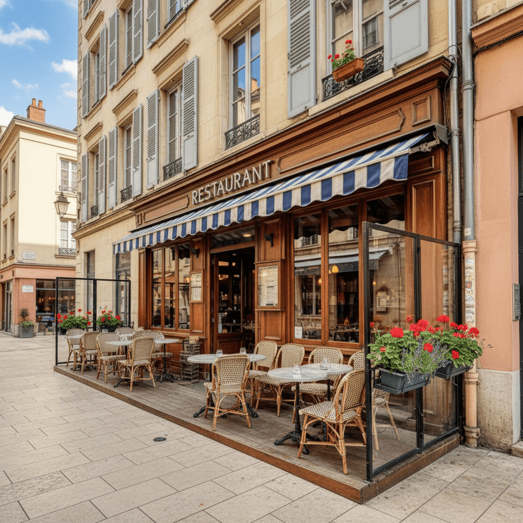 Restaurant 75m² à Lyon : terrasse - licence IV