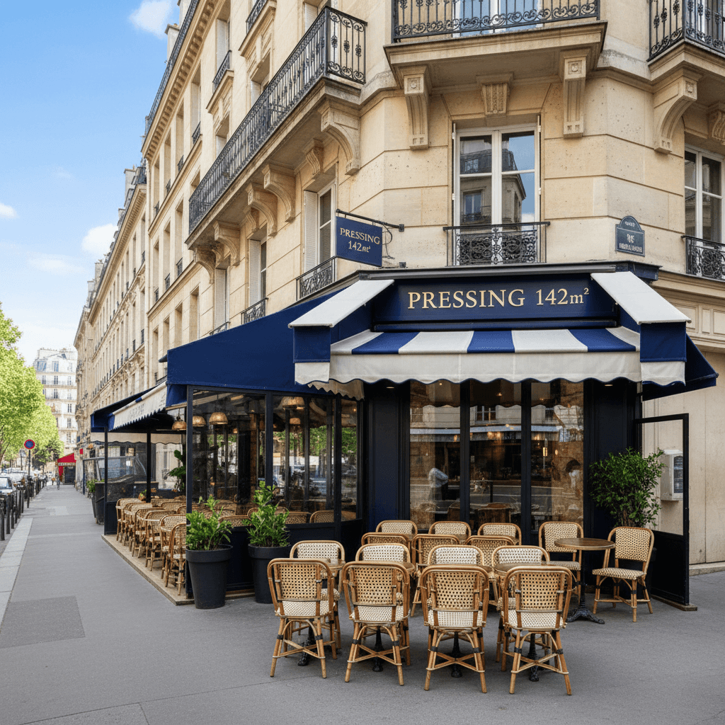 Pressing 142m² à Paris : terrasse - licence IV