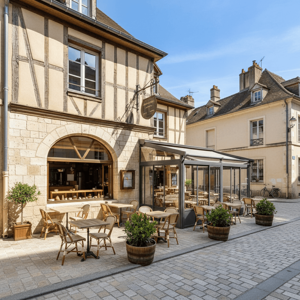 Restaurant 70m² à Dijon : terrasse - licence IV