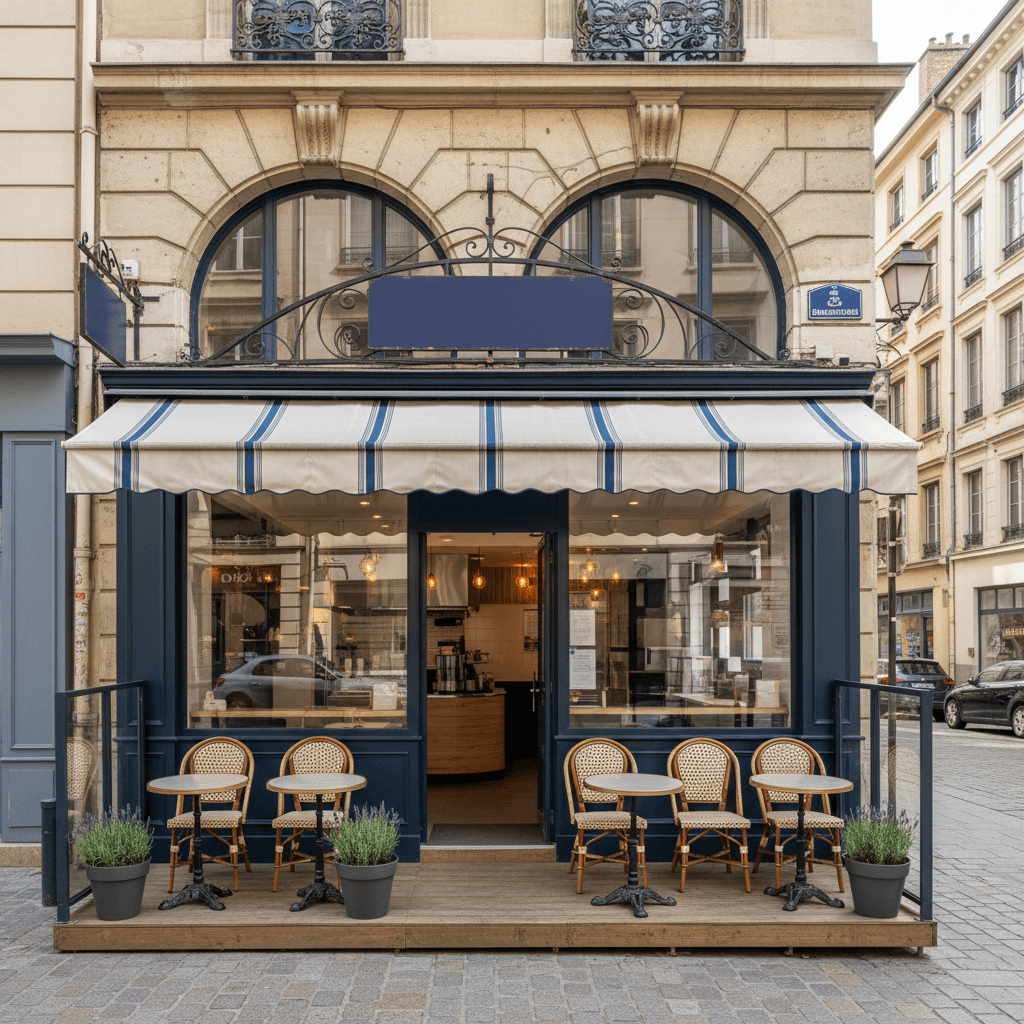 Fast-food 60m² à Lyon : terrasse - extraction
